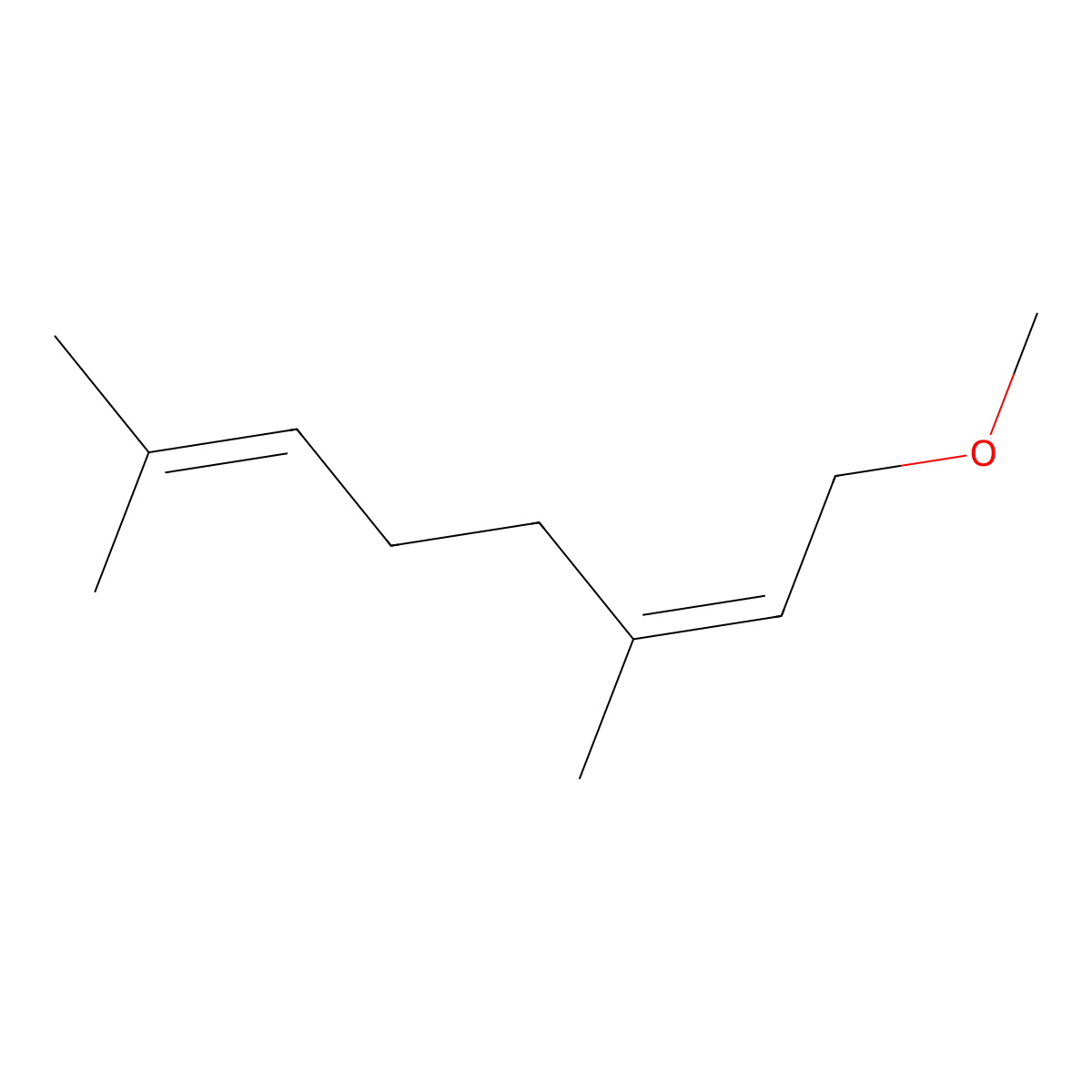 1-Methoxy-3,7-dimethyl-2,6-octadiene molecular structure, CAS 72152-72-8