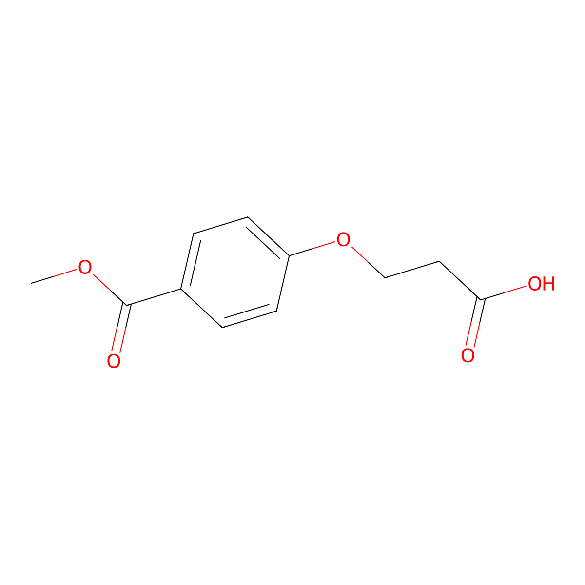 Benzoic acid, 4-(2-carboxyethoxy)-, 1-methyl ester molecular structure, CAS 72155-09-0