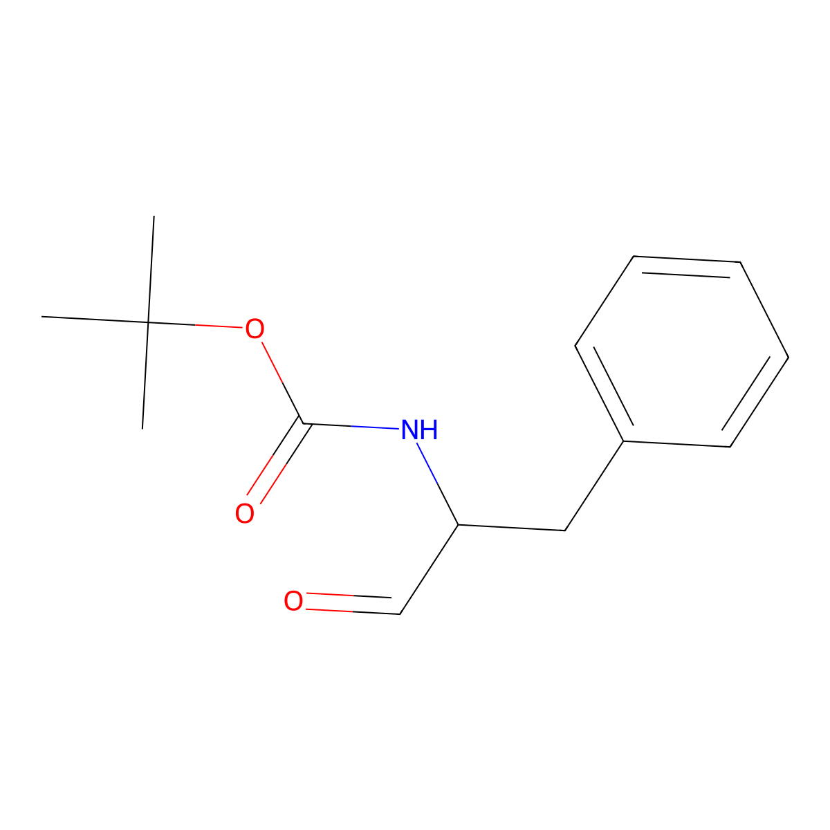 tert-butyl N-[(2S)-1-oxo-3-phenylpropan-2-yl]carbamate molecular structure, CAS 72155-45-4