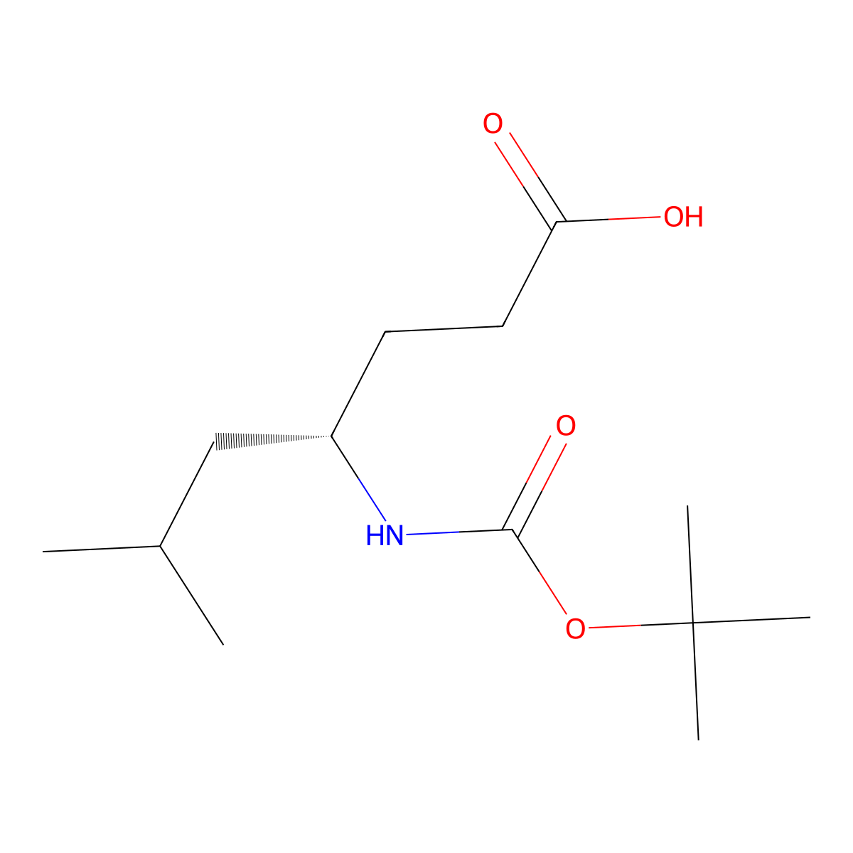 (4S)-4-{[(tert-butoxy)carbonyl]amino}-6-methylheptanoic acid molecular structure, CAS 72155-71-6