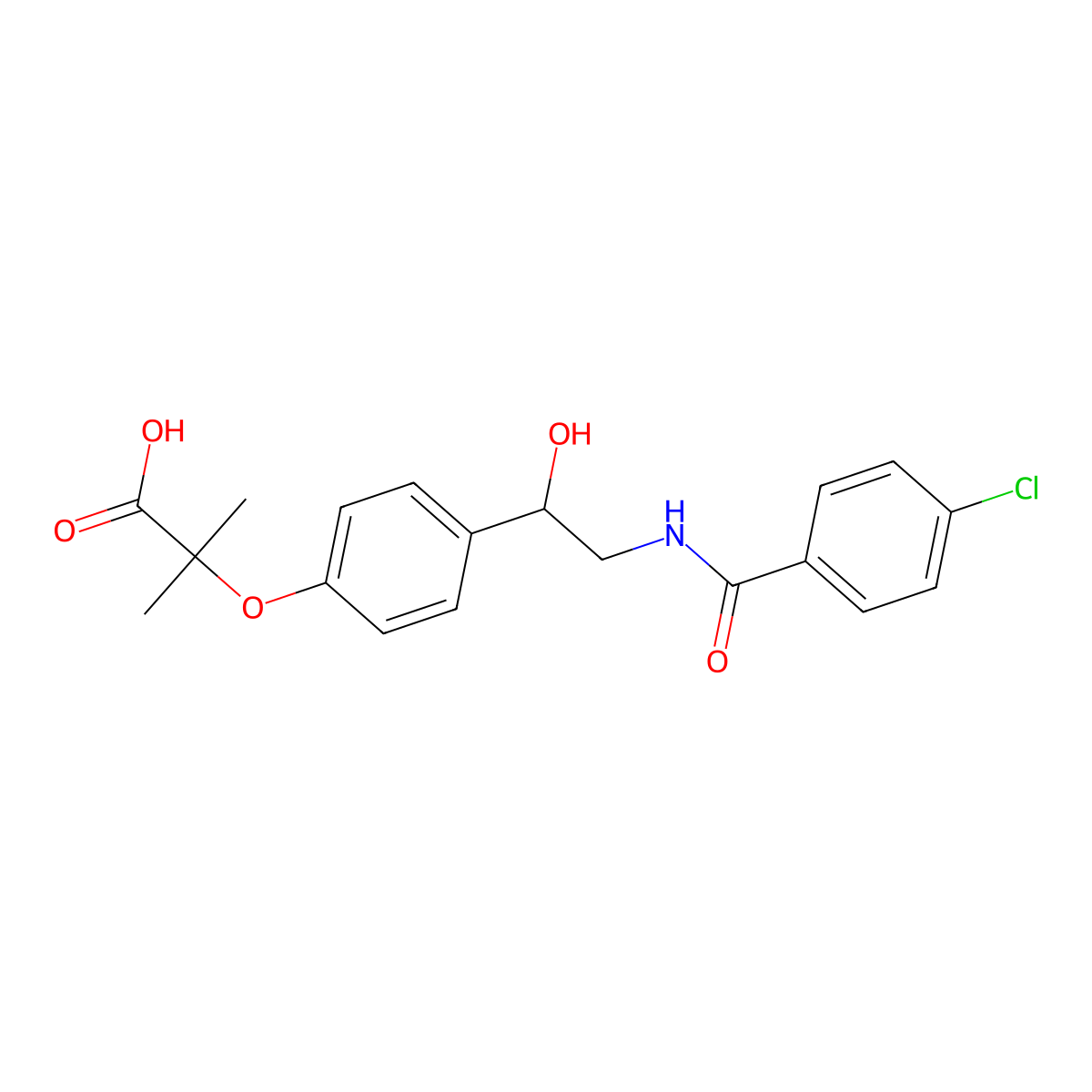 Hydroxy Bezafibrate molecular structure, CAS 72156-76-4