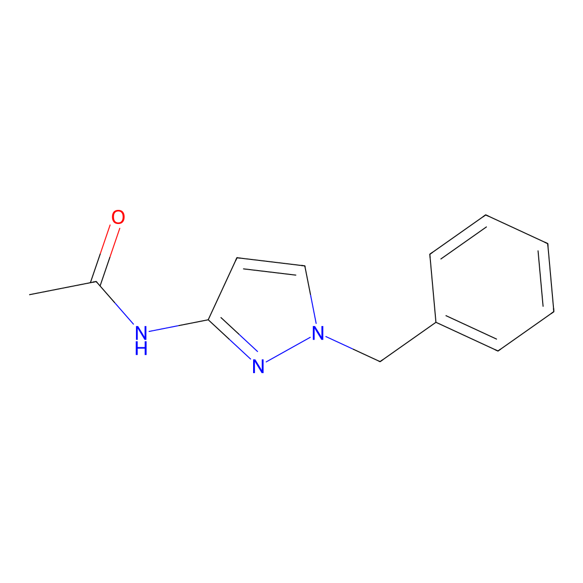 N-(1-benzyl-1H-pyrazol-3-yl)acetamide molecular structure, CAS 72159-21-8