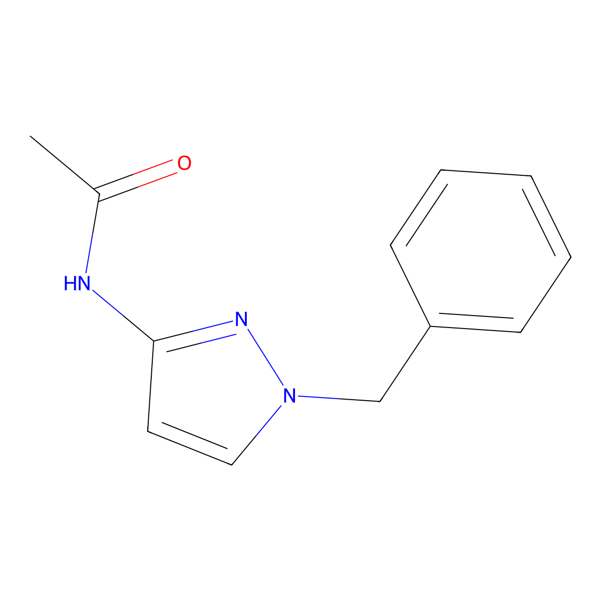 N-(1-benzyl-1H-pyrazol-3-yl)acetamide molecular structure, CAS 72159-21-8