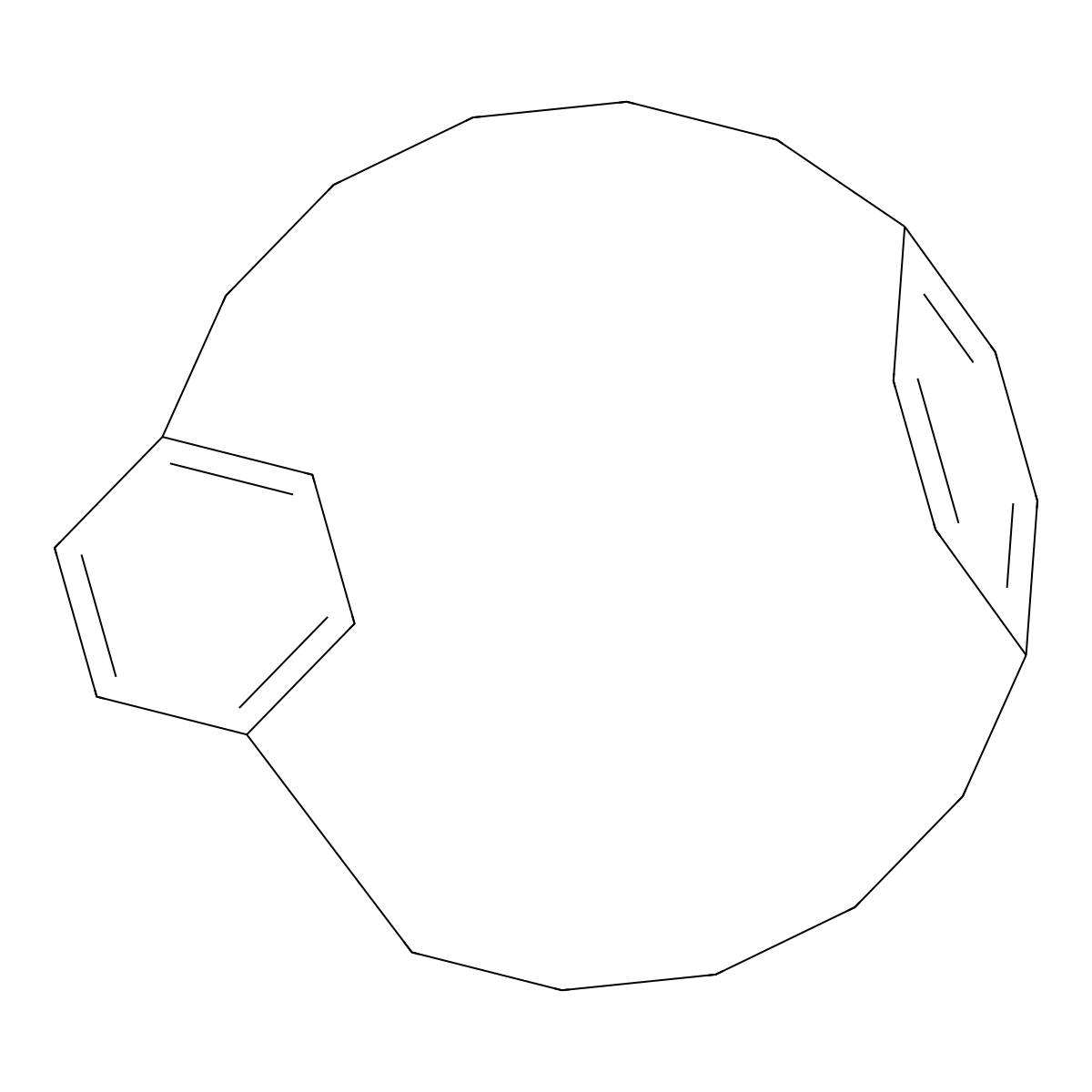 Tricyclo(14.2.2.2(7,10))docosa-1(19),7(22),8,10(21),16(20),17-hexaene molecular structure, CAS 7216-06-0