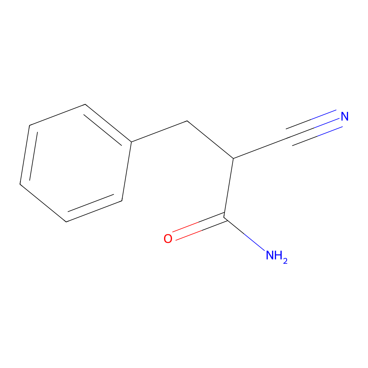 2-Cyano-3-phenylpropanamide molecular structure, CAS 7216-46-8