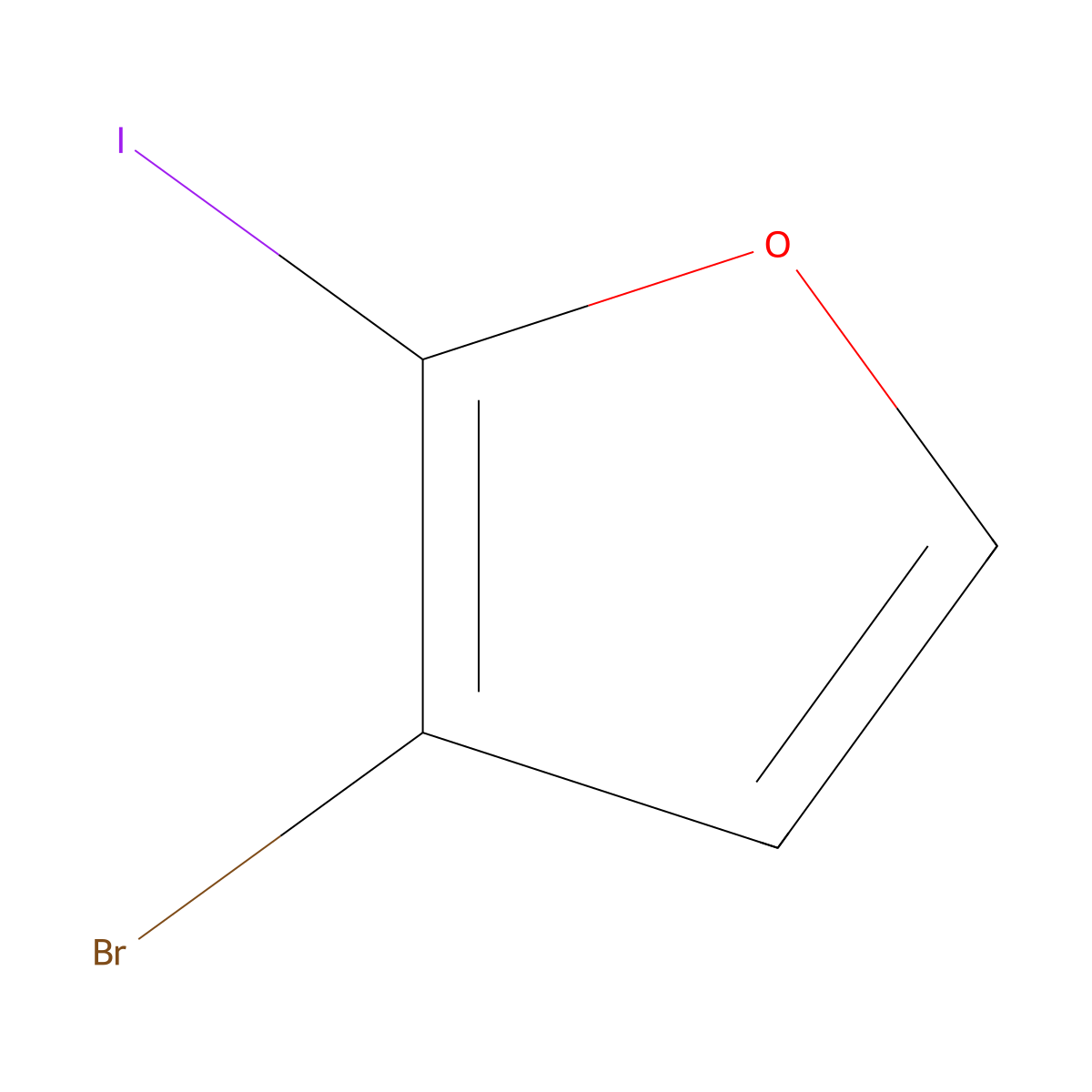 3-Bromo-2-iodofuran molecular structure, CAS 72167-52-3