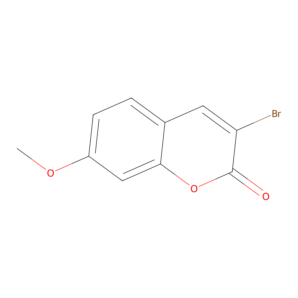 2H-1-Benzopyran-2-one, 3-bromo-7-methoxy- molecular structure, CAS 72167-80-7