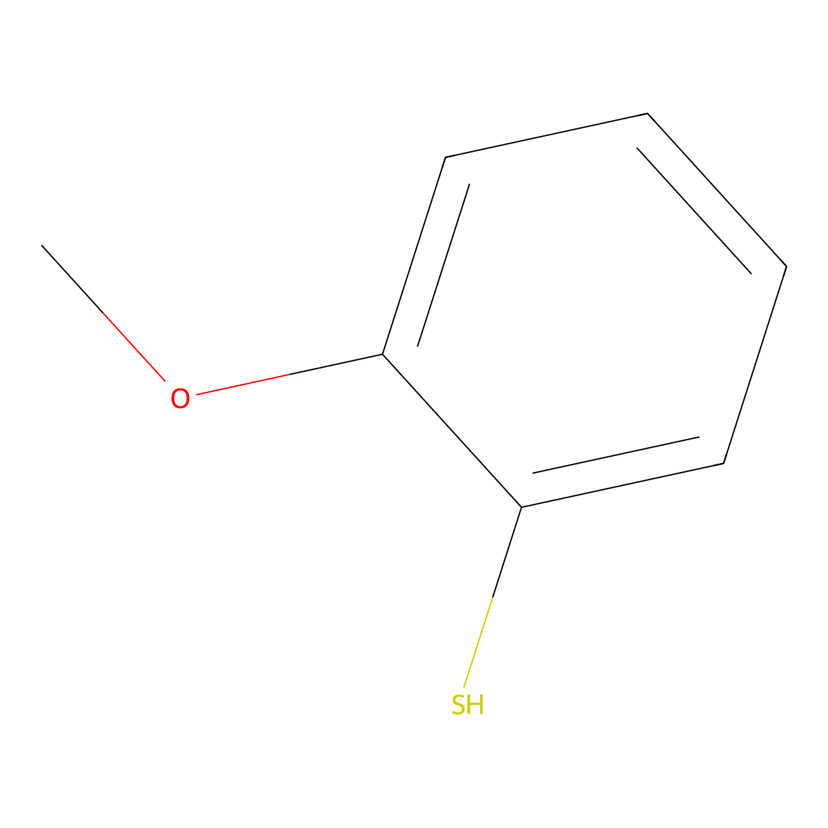 Thioguaiacol molecular structure, CAS 7217-59-6