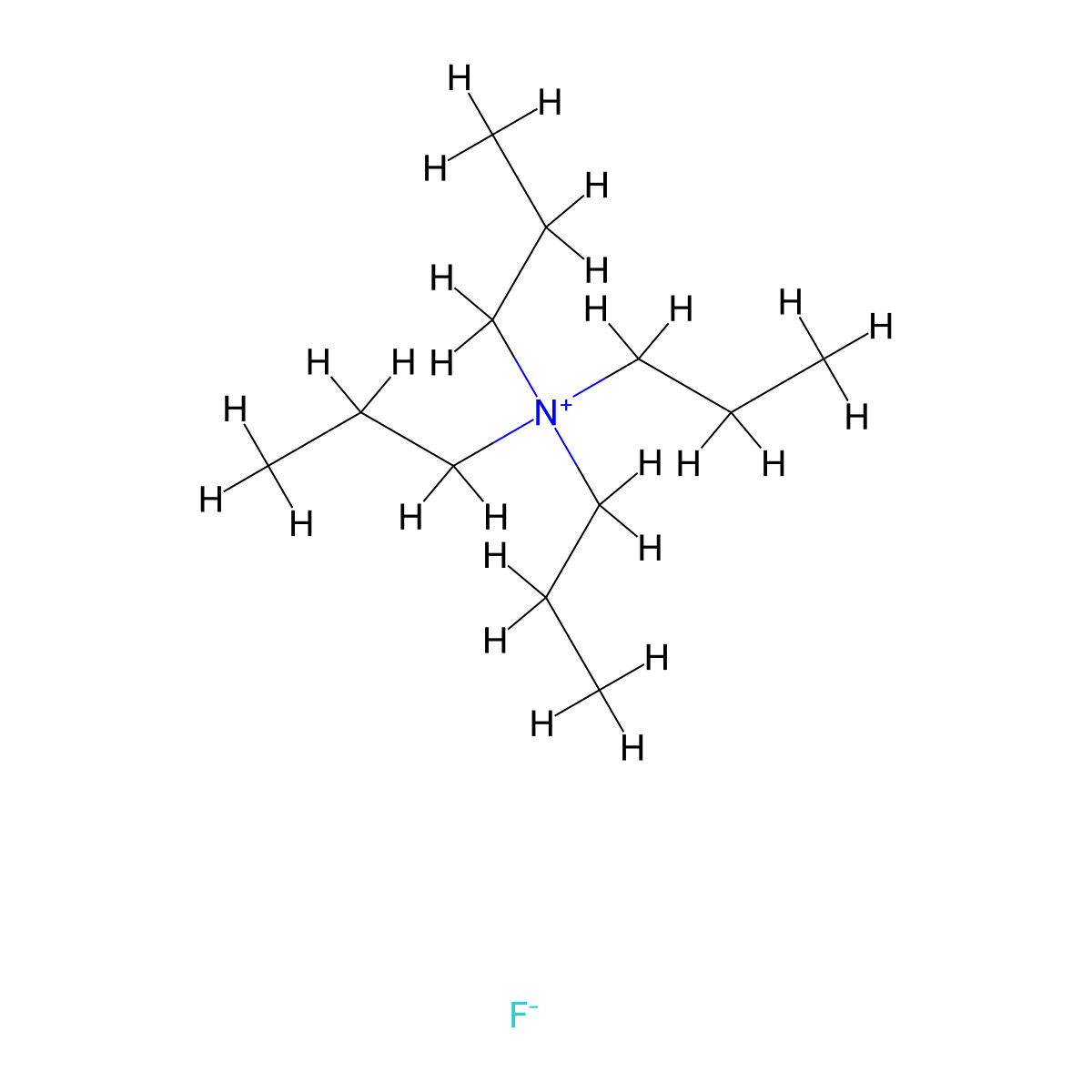 N,N,N-Tripropylpropan-1-aminium fluoride molecular structure, CAS 7217-93-8