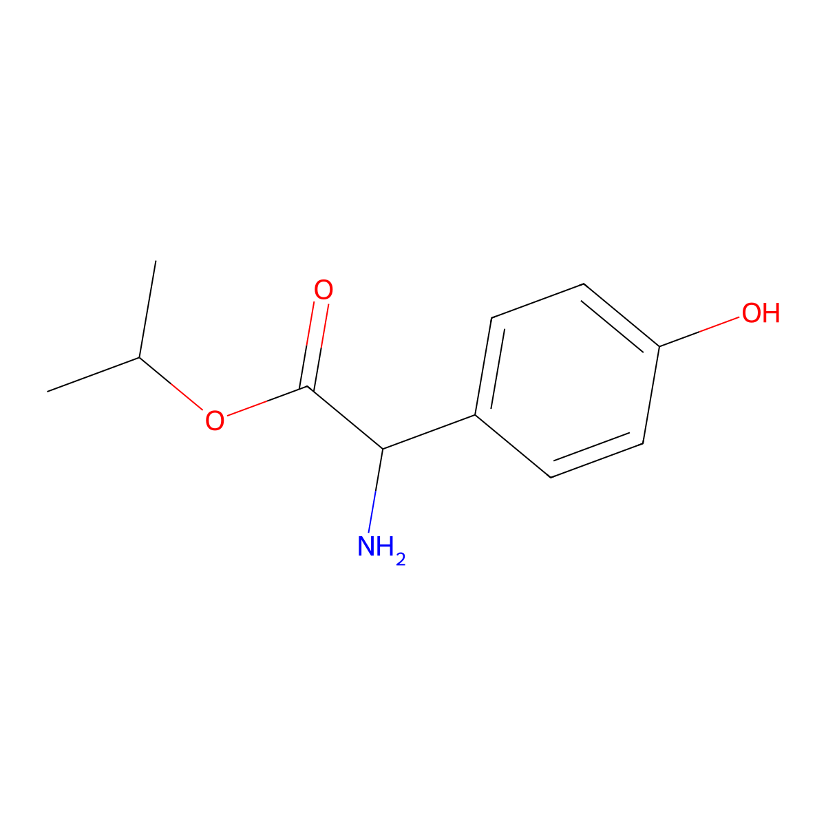 Isopropyl 2-amino-2-(4-hydroxyphenyl)acetate molecular structure, CAS 72173-16-1