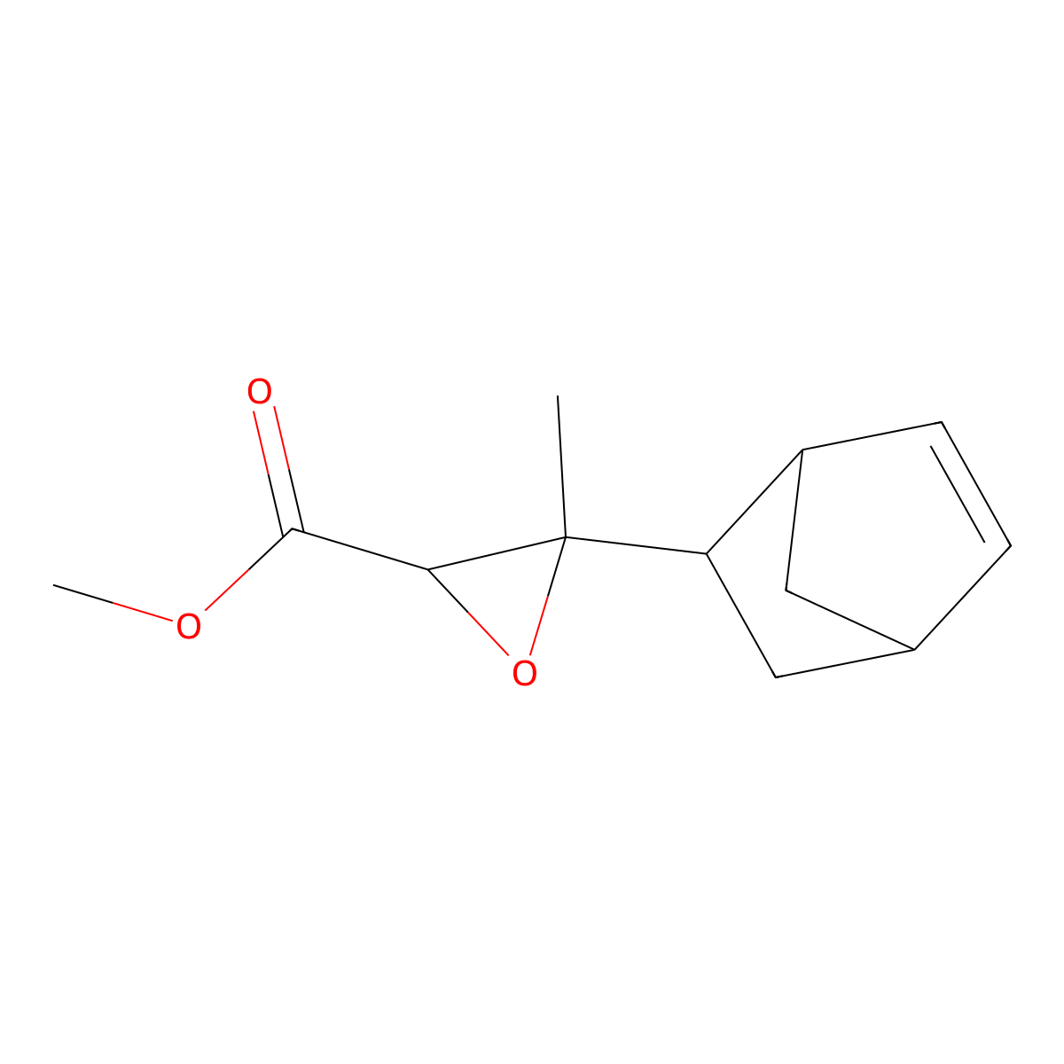 2-Oxiranecarboxylic acid, 3-bicyclo[2.2.1]hept-5-en-2-yl-3-methyl-, methyl ester molecular structure, CAS 72175-33-8