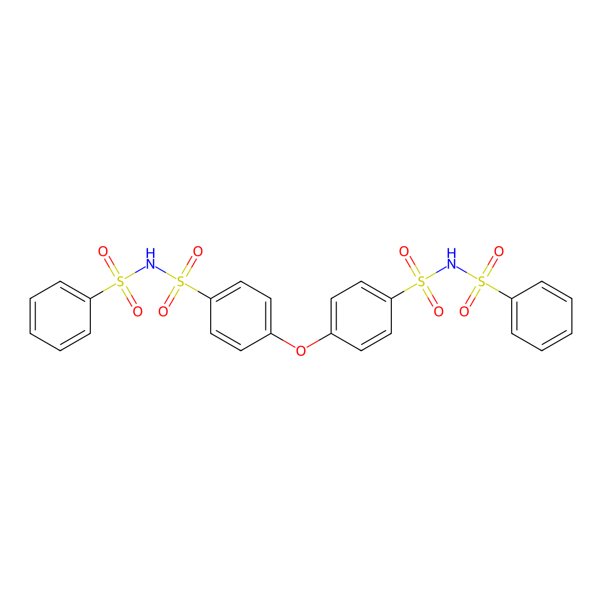 Benzenesulfonamide, 4,4'-oxybis(N-(phenylsulfonyl)- molecular structure, CAS 7218-44-2