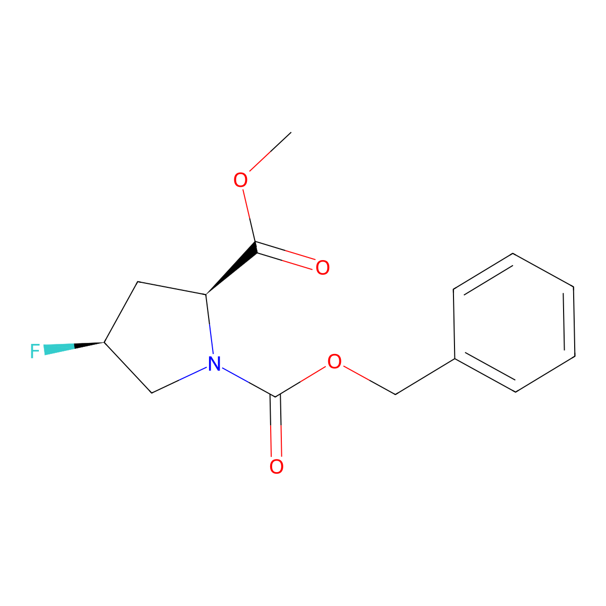 (2S,4S)-1-Benzyl 2-methyl 4-fluoropyrrolidine-1,2-dicarboxylate molecular structure, CAS 72180-14-4