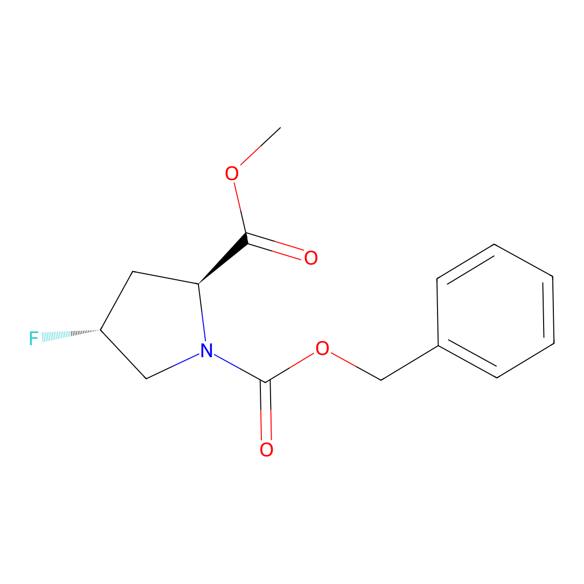 1-benzyl 2-methyl (2S,4R)-4-fluoropyrrolidine-1,2-dicarboxylate molecular structure, CAS 72180-24-6