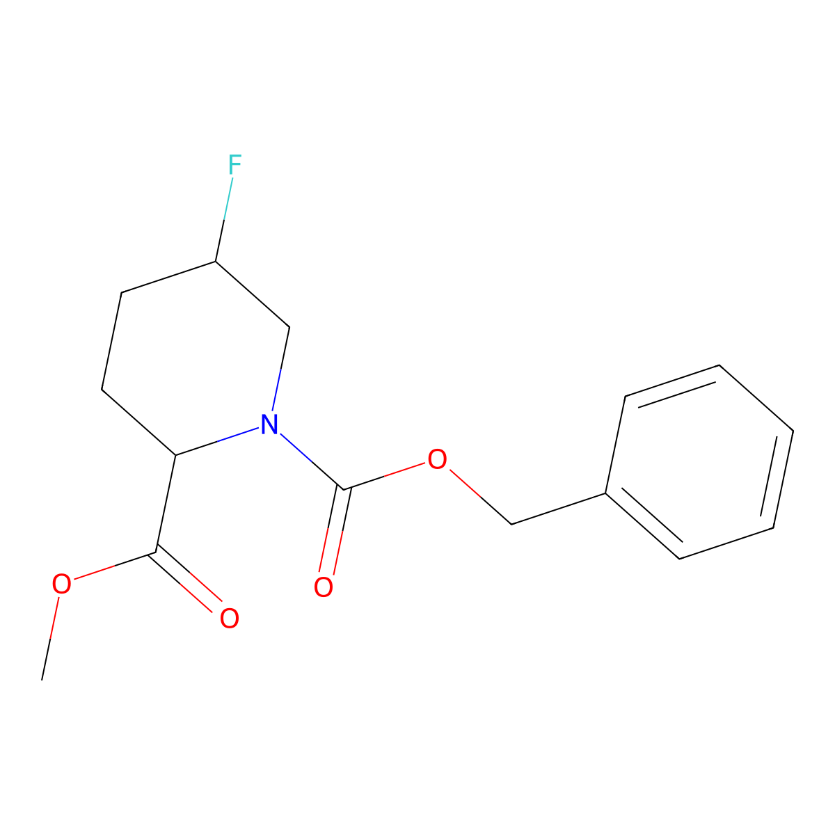 1-Benzyl 2-methyl 5-fluoropiperidine-1,2-dicarboxylate molecular structure, CAS 72180-36-0