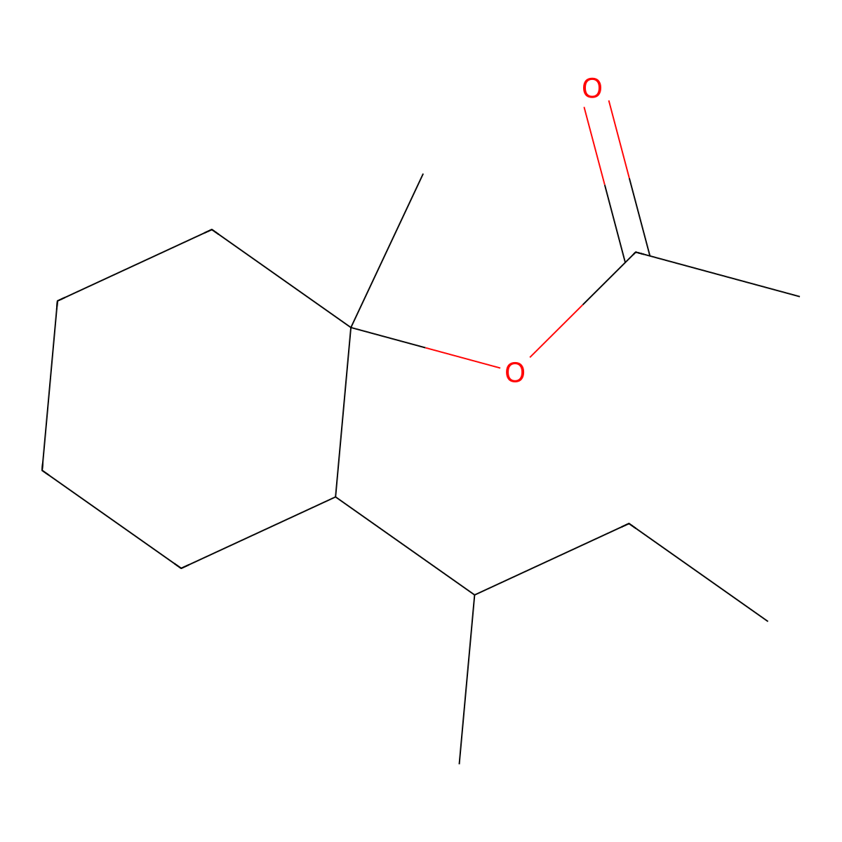 Cyclohexanol, 1-methyl-2-(1-methylpropyl)-, 1-acetate molecular structure, CAS 72183-75-6