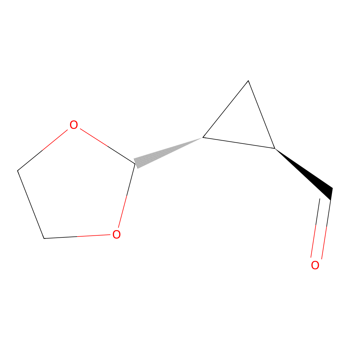 rac-(1R,2R)-2-(1,3-dioxolan-2-yl)cyclopropane-1-carbaldehyde molecular structure, CAS 72184-73-7