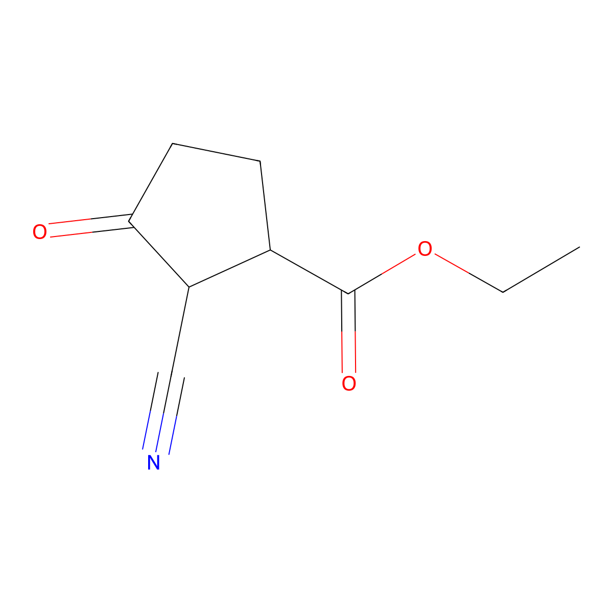Ethyl 2-cyano-3-oxocyclopentanecarboxylate molecular structure, CAS 72184-85-1