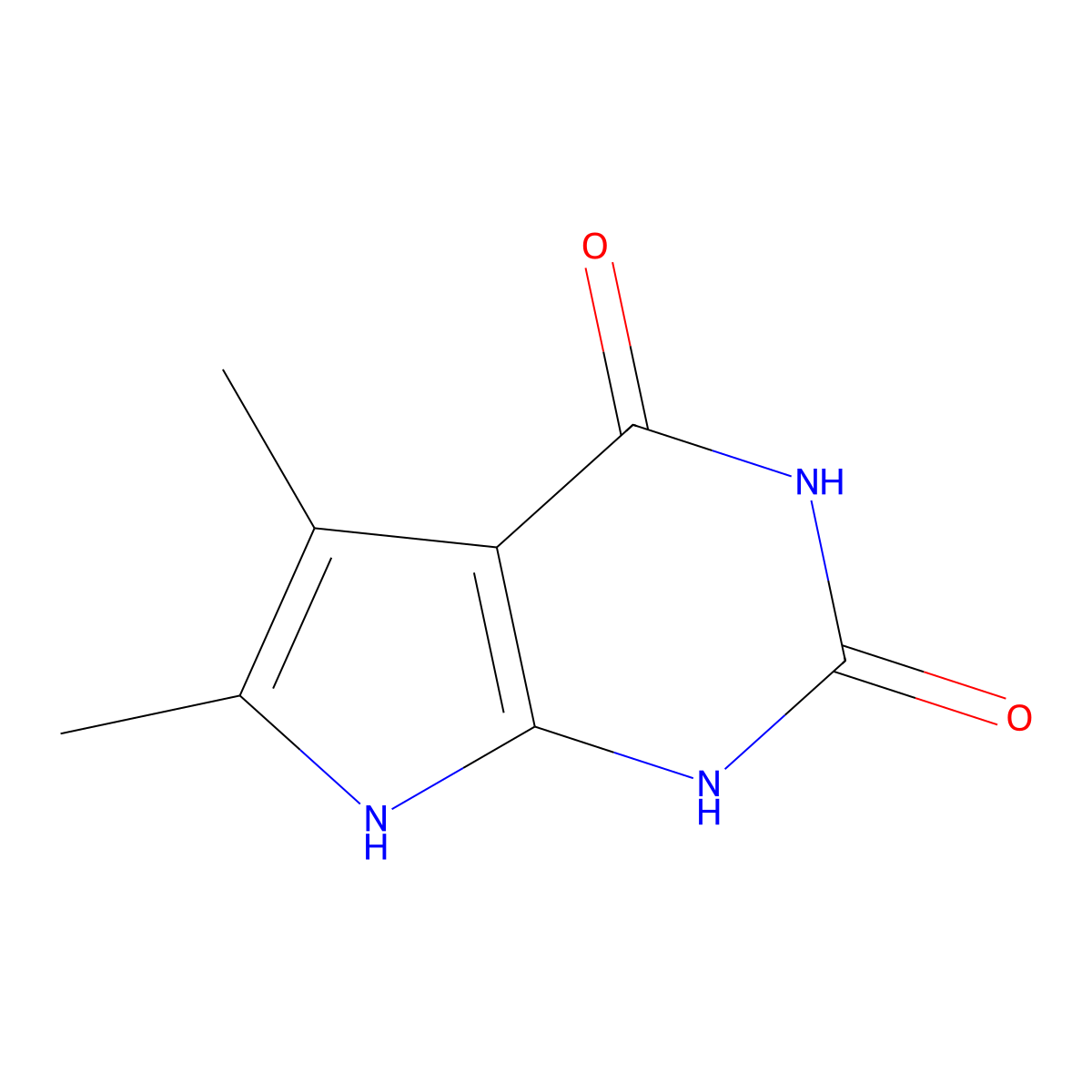 5,6-dimethyl-1H,2H,3H,4H,7H-pyrrolo[2,3-d]pyrimidine-2,4-dione molecular structure, CAS 72185-72-9