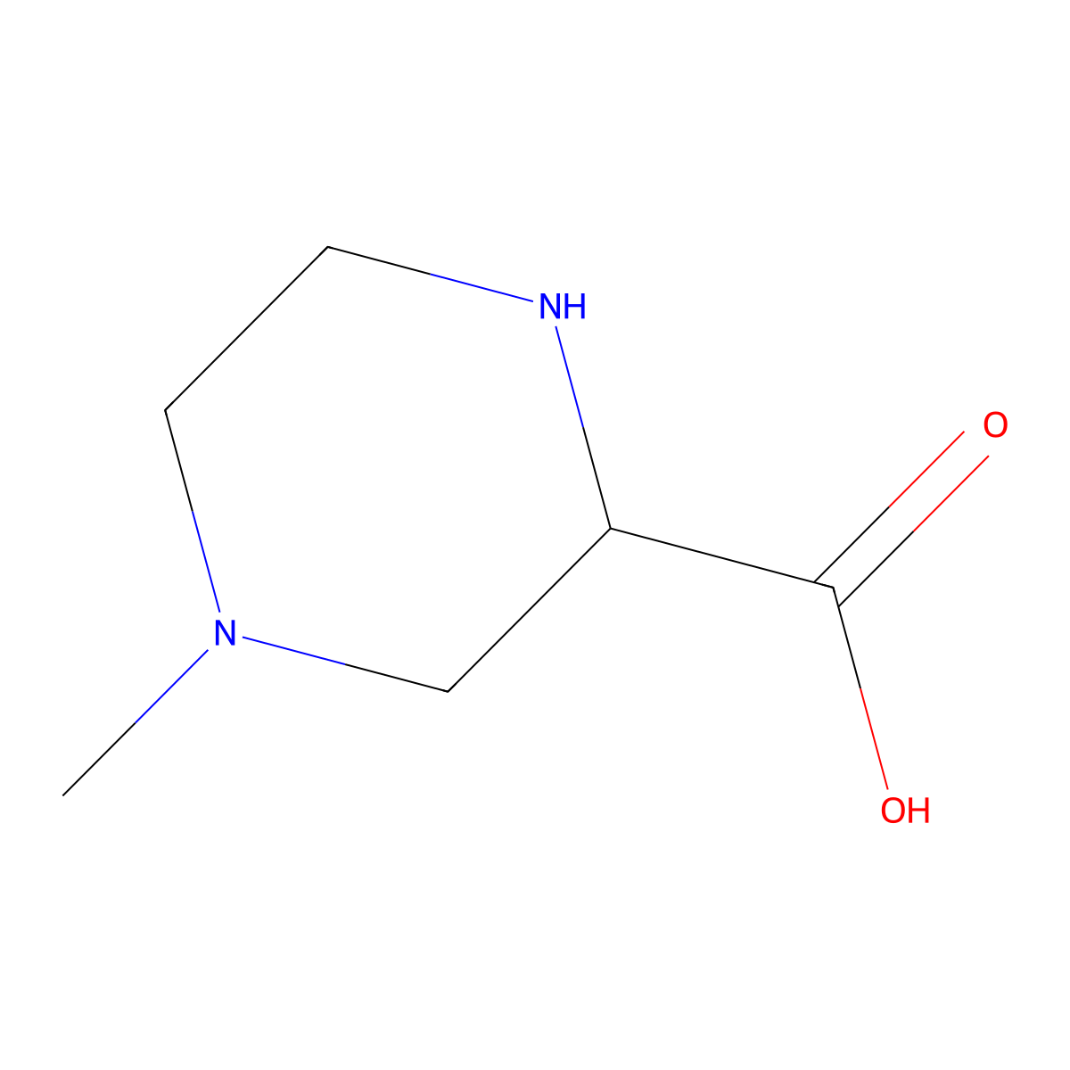 4-Methylpiperazine-2-carboxylic acid molecular structure, CAS 721876-16-0