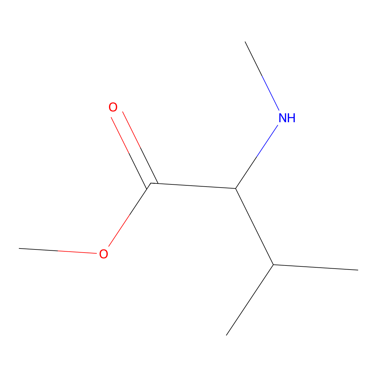 Methyl 3-methyl-2-(methylamino)butanoate molecular structure, CAS 721878-59-7