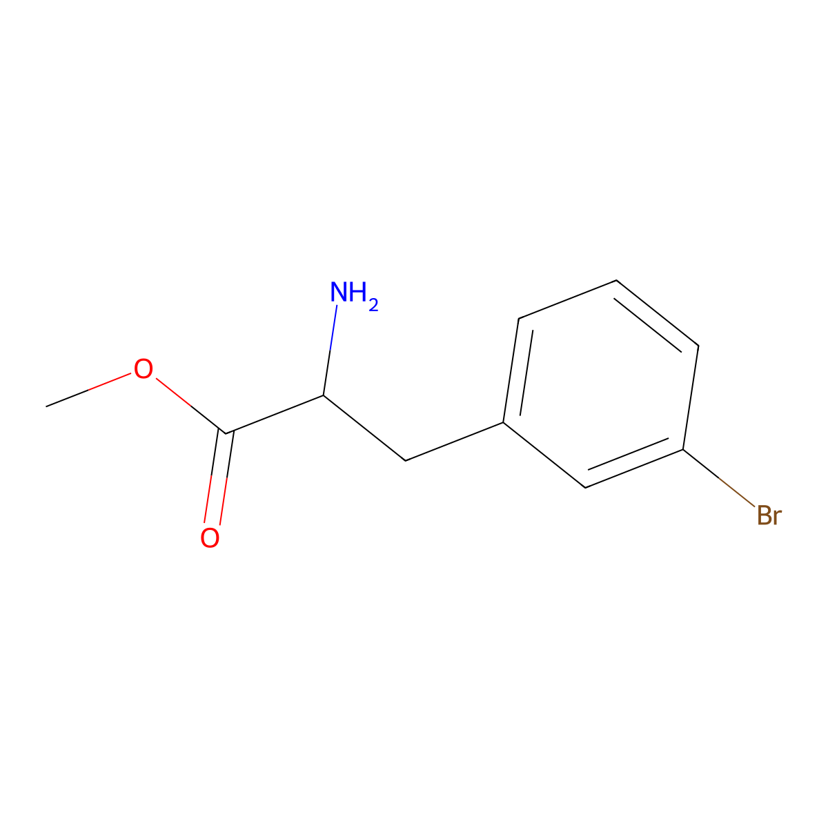 Methyl 2-amino-3-(3-bromophenyl)propanoate molecular structure, CAS 721880-65-5