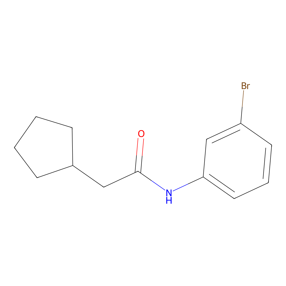 N-(3-bromophenyl)-2-cyclopentylacetamide molecular structure, CAS 721888-86-4