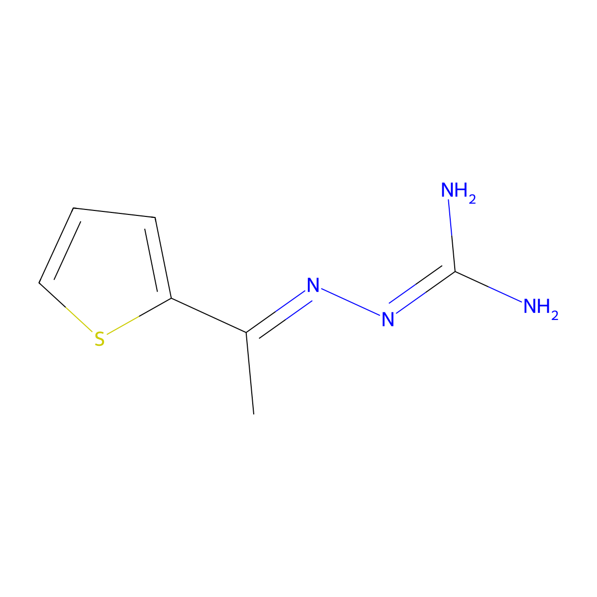 2-(1-Thiophen-2-ylethylideneamino)guanidine molecular structure, CAS 72189-64-1