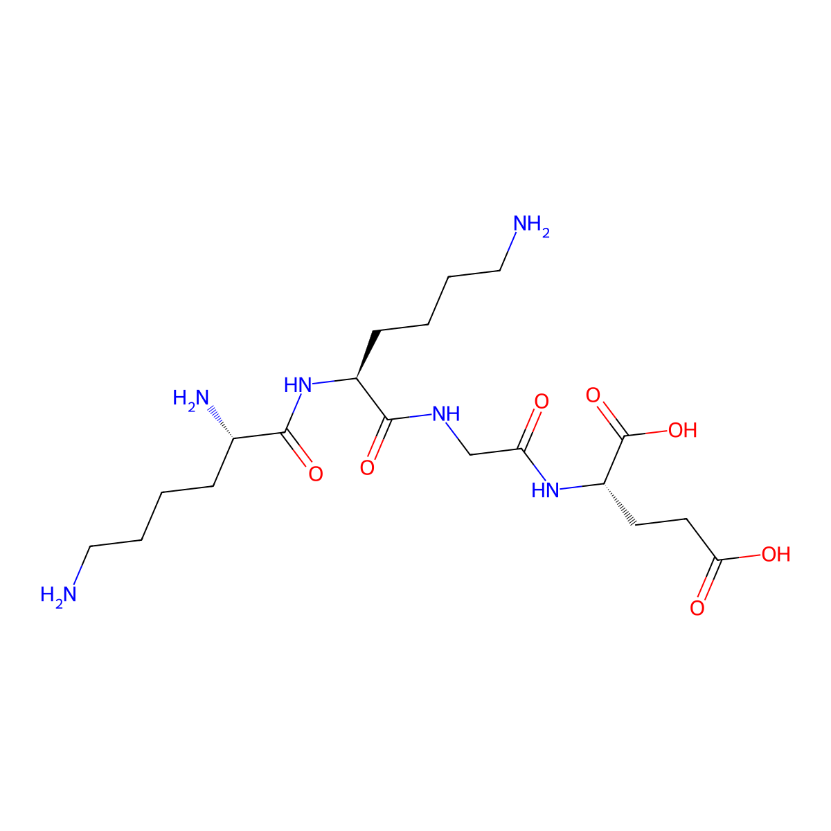 Lysyl-lysyl-glycyl-glutamic acid molecular structure, CAS 72189-84-5