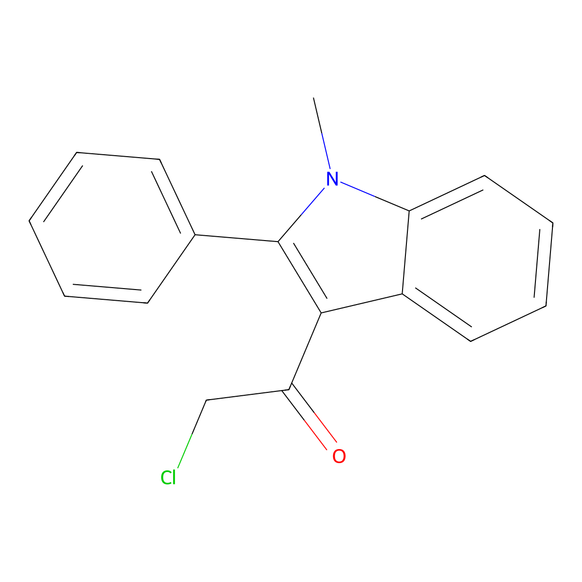 2-chloro-1-(1-methyl-2-phenyl-1H-indol-3-yl)ethan-1-one molecular structure, CAS 721892-15-5