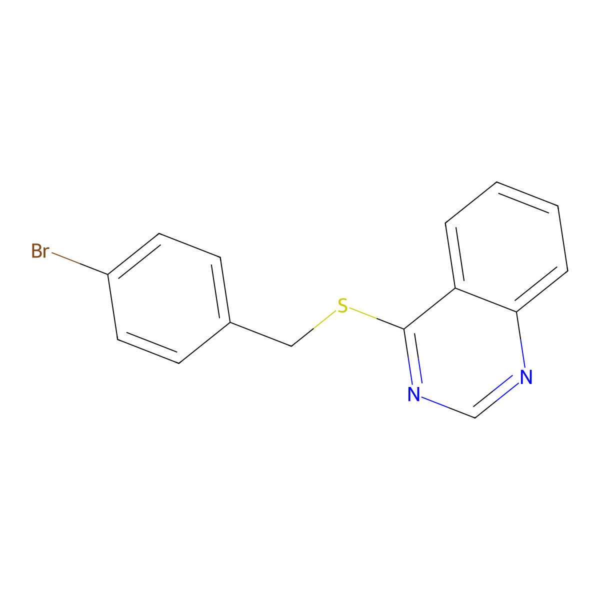 4-((4-Bromobenzyl)thio)quinazoline molecular structure, CAS 721896-65-7