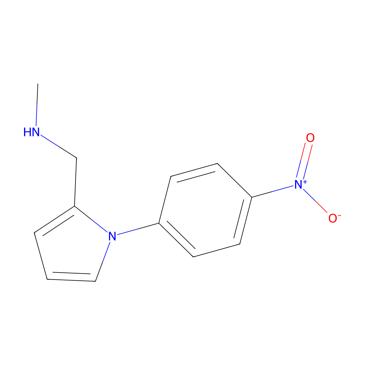 N-Methyl-1-(1-(4-nitrophenyl)-1H-pyrrol-2-yl)methanamine molecular structure, CAS 721896-94-2