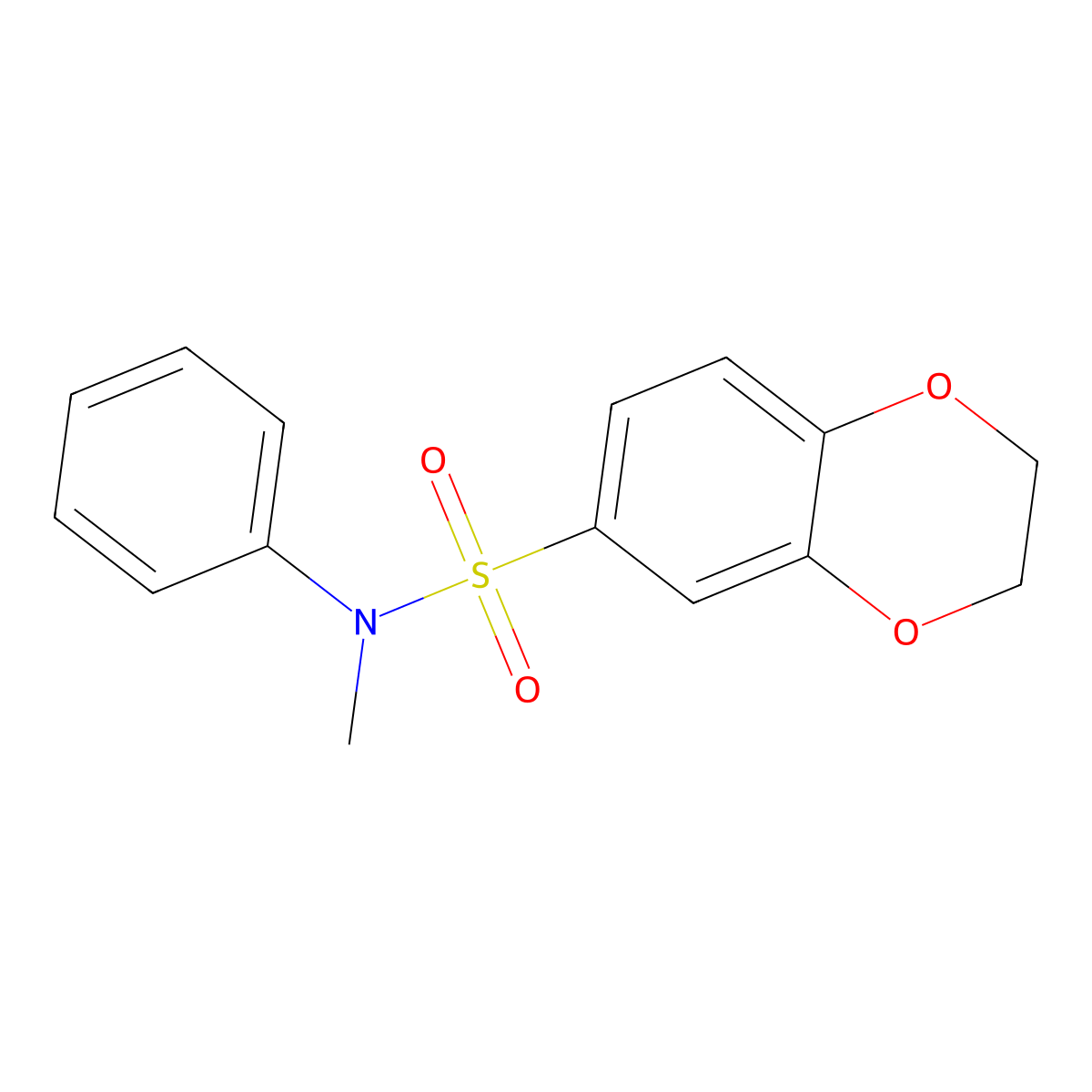 N-methyl-N-phenyl-2,3-dihydro-1,4-benzodioxine-6-sulfonamide molecular structure, CAS 721897-59-2