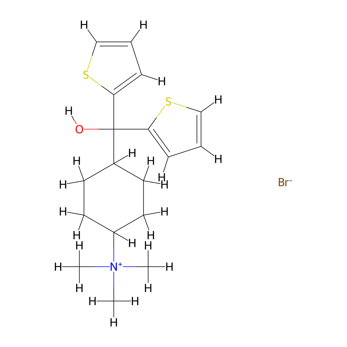 Thihexinol methylbromide molecular structure, CAS 7219-91-2