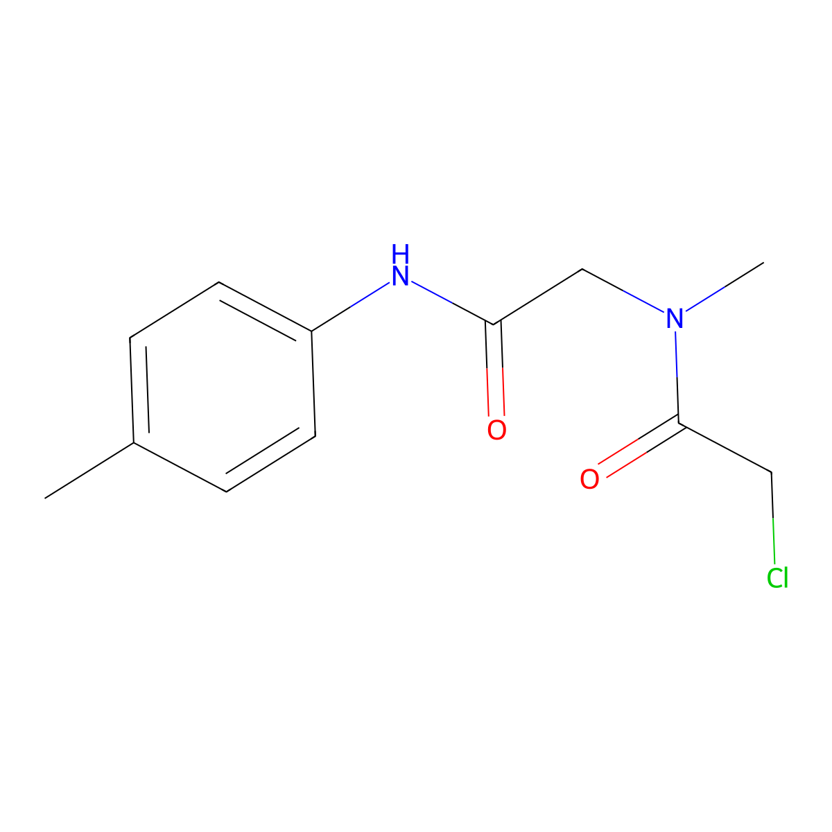 2-chloro-N-methyl-N-{[(4-methylphenyl)carbamoyl]methyl}acetamide molecular structure, CAS 721900-06-7