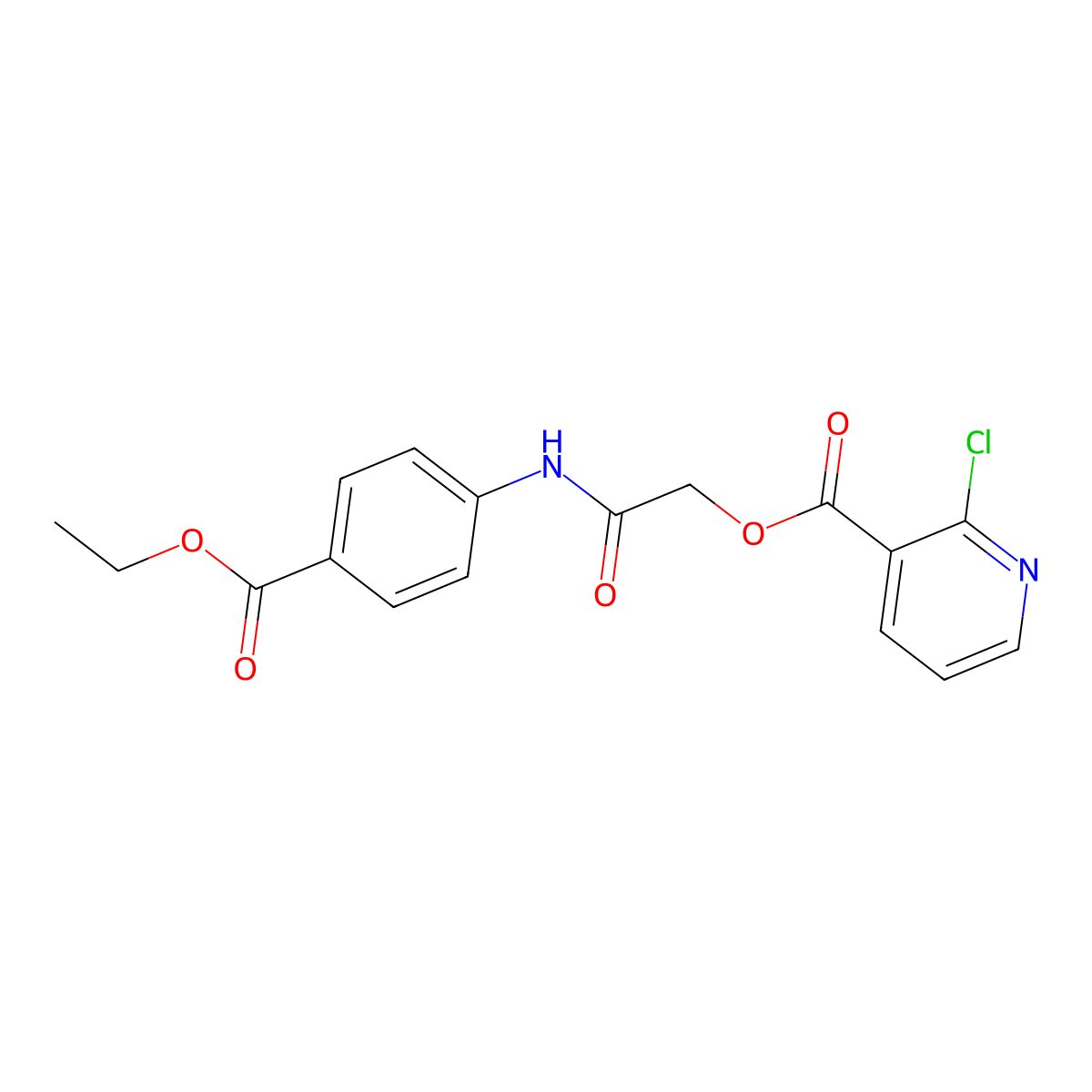 {[4-(Ethoxycarbonyl)phenyl]carbamoyl}methyl 2-chloropyridine-3-carboxylate molecular structure, CAS 721902-64-3