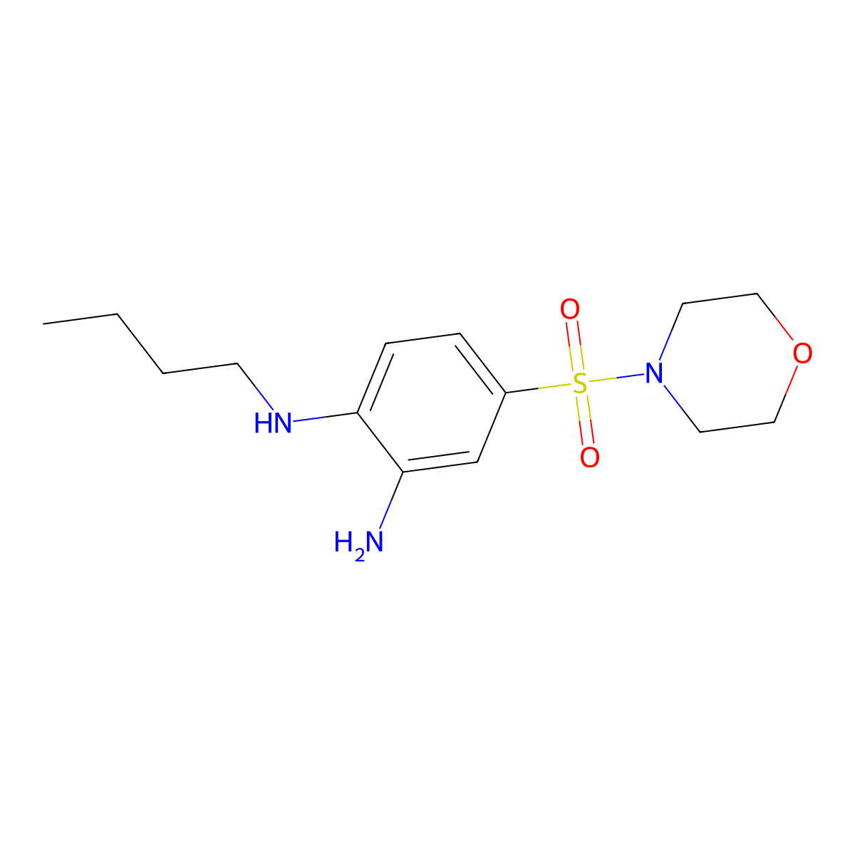 1-N-butyl-4-(morpholine-4-sulfonyl)benzene-1,2-diamine molecular structure, CAS 721903-15-7