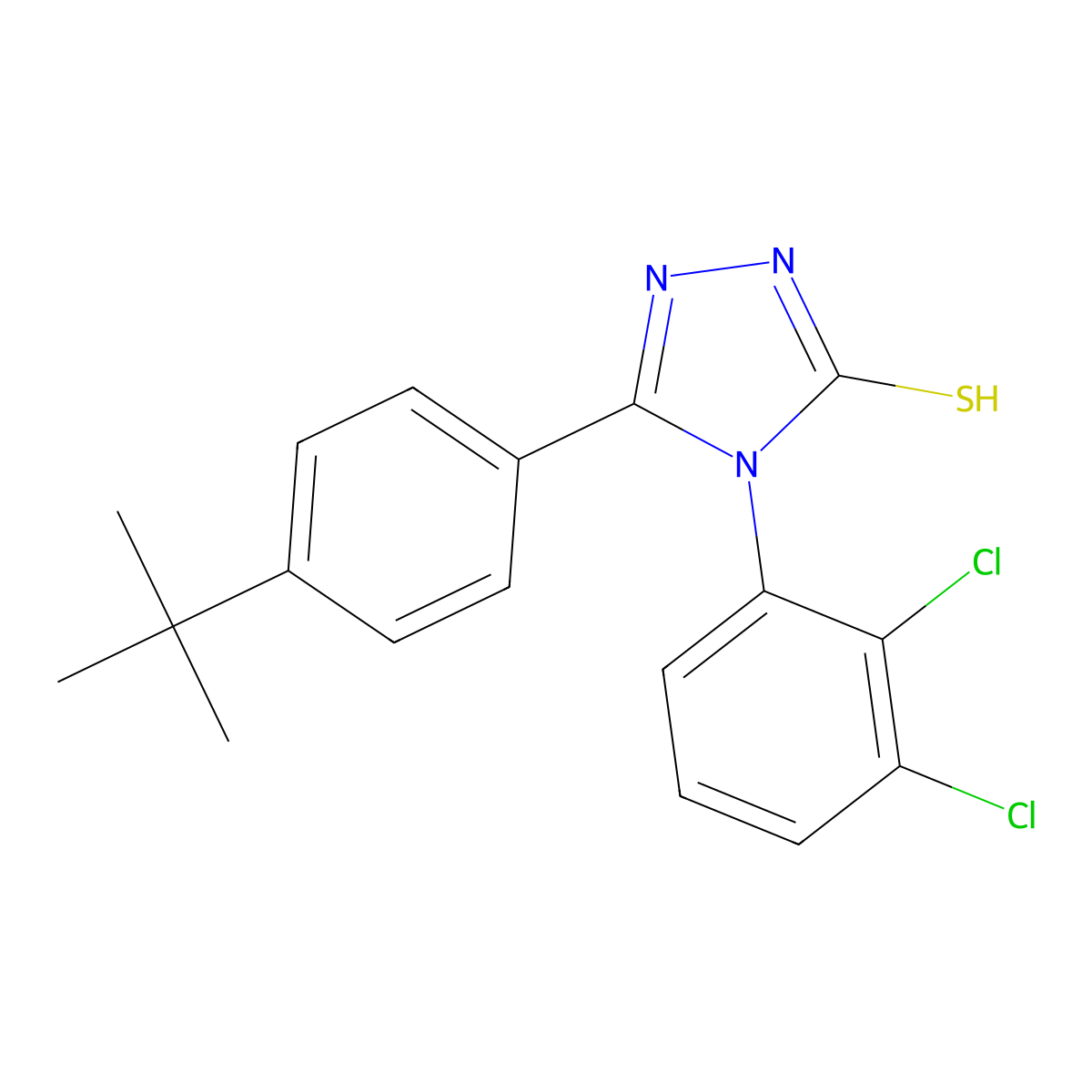 5-(4-tert-butylphenyl)-4-(2,3-dichlorophenyl)-4H-1,2,4-triazole-3-thiol molecular structure, CAS 721903-39-5