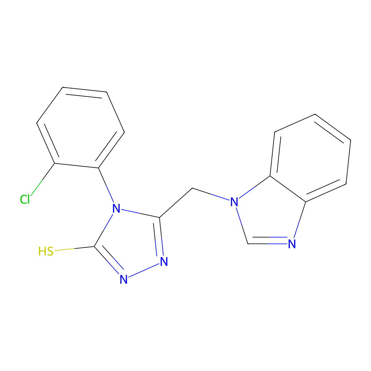 5-(1H-1,3-benzodiazol-1-ylmethyl)-4-(2-chlorophenyl)-4H-1,2,4-triazole-3-thiol molecular structure, CAS 721903-50-0