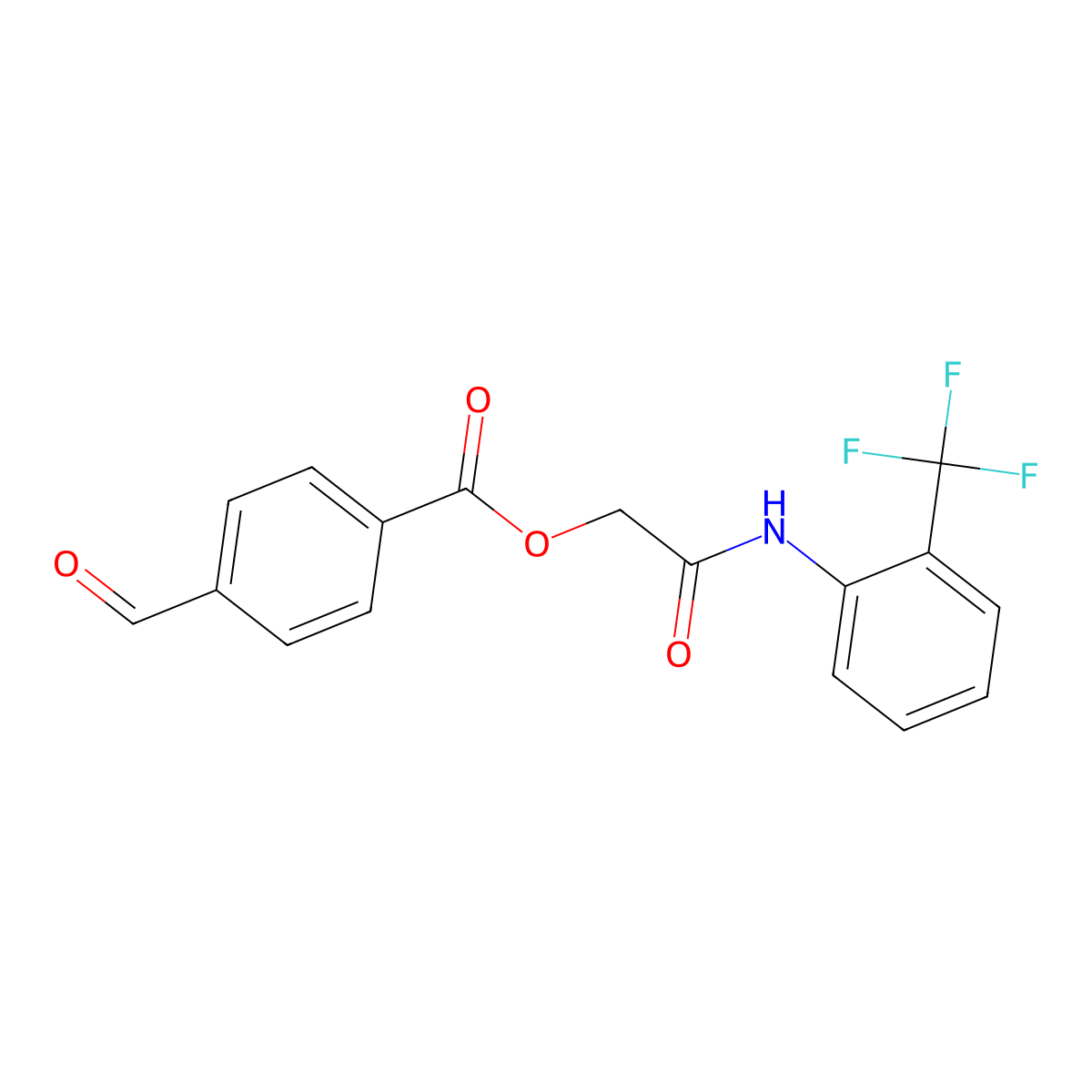 [2-Oxo-2-[2-(trifluoromethyl)anilino]ethyl] 4-formylbenzoate molecular structure, CAS 721903-53-3