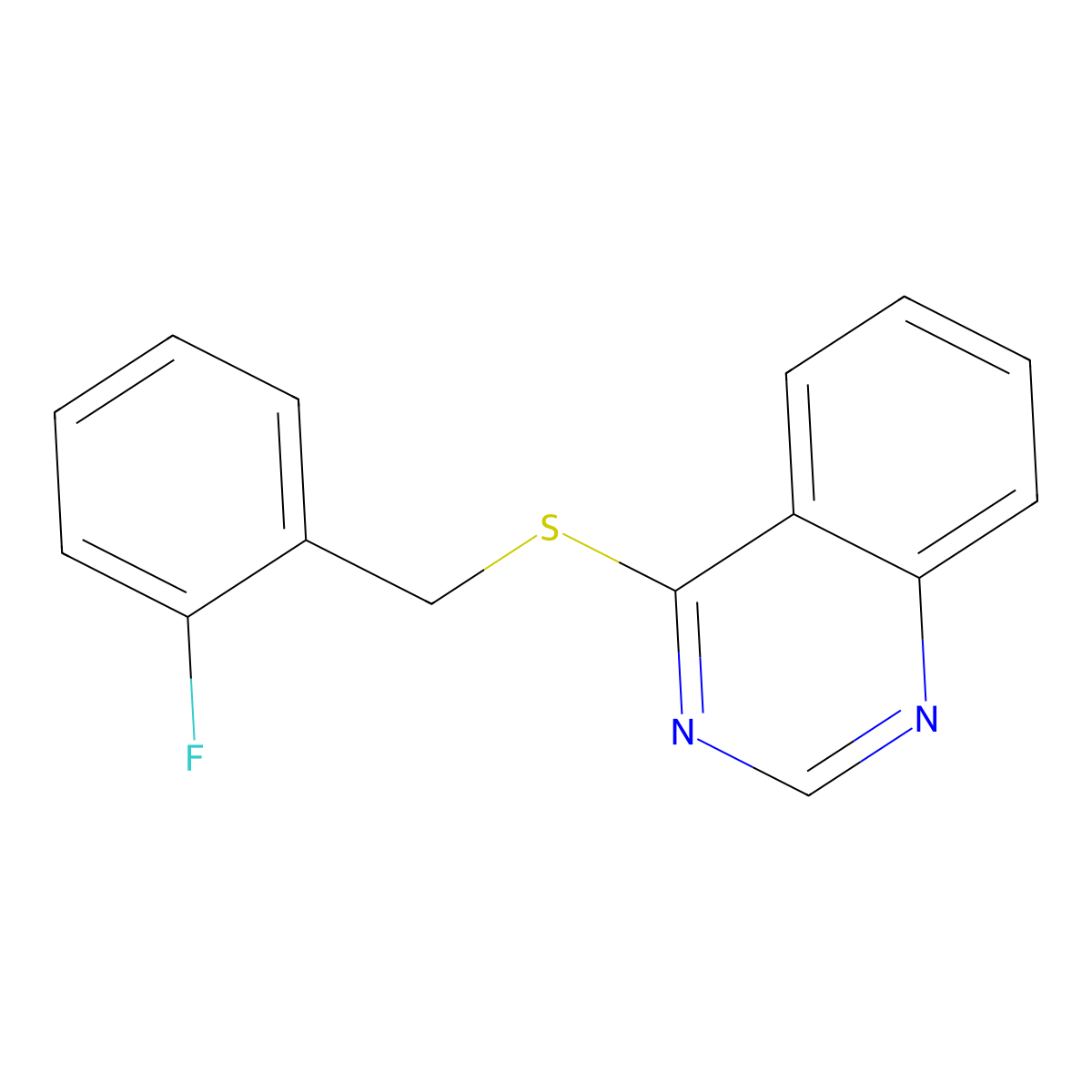 4-((2-Fluorobenzyl)thio)quinazoline molecular structure, CAS 721904-03-6
