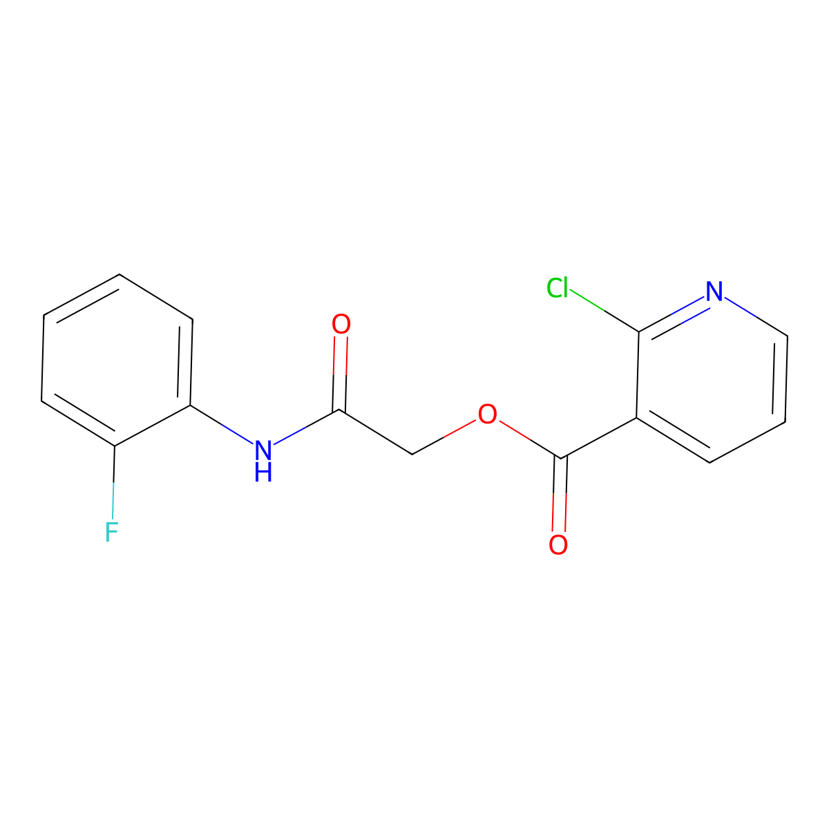 [(2-Fluorophenyl)carbamoyl]methyl 2-chloropyridine-3-carboxylate molecular structure, CAS 721906-73-6