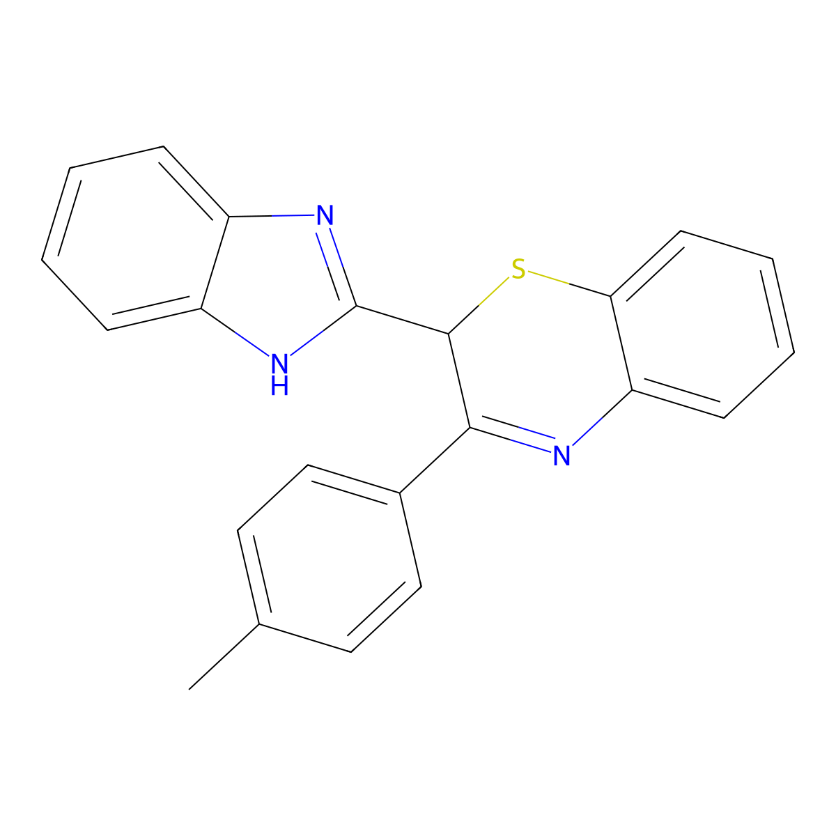 2-(1H-benzo[d]imidazol-2-yl)-3-(p-tolyl)-2H-benzo[b][1,4]thiazine molecular structure, CAS 721907-02-4