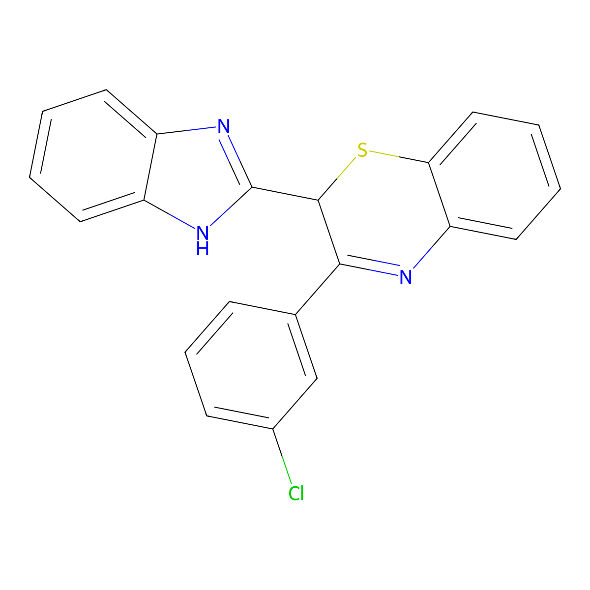 2-(1H-benzimidazol-2-yl)-3-(3-chlorophenyl)-2H-1,4-benzothiazine molecular structure, CAS 721907-29-5