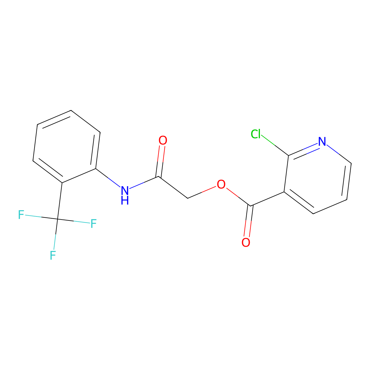 {[2-(Trifluoromethyl)phenyl]carbamoyl}methyl 2-chloropyridine-3-carboxylate molecular structure, CAS 721907-31-9