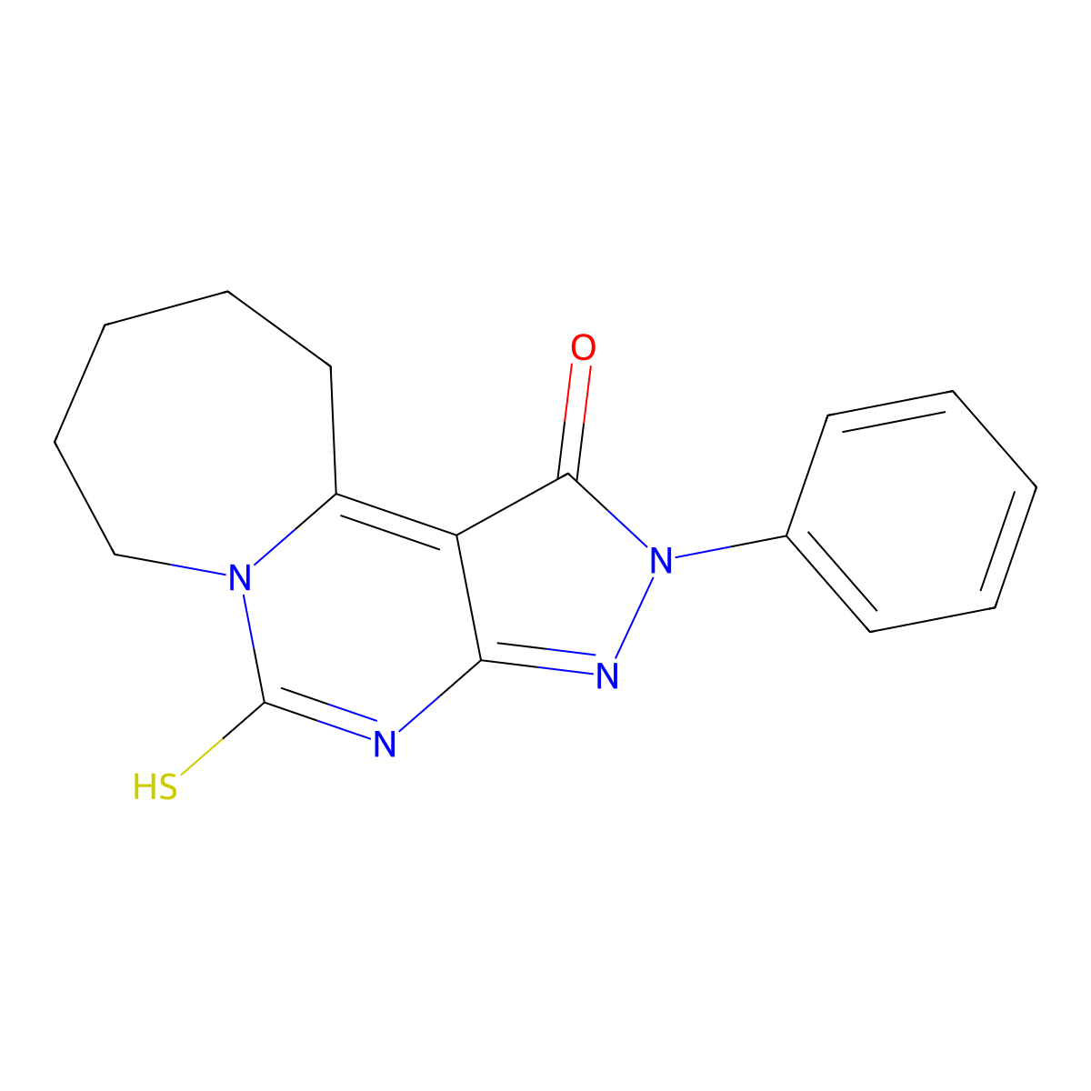 4-Phenyl-8-sulfanyl-4,5,7,9-tetraazatricyclo[7.5.0.0,2,6]tetradeca-1,5,7-trien-3-one molecular structure, CAS 721908-07-2
