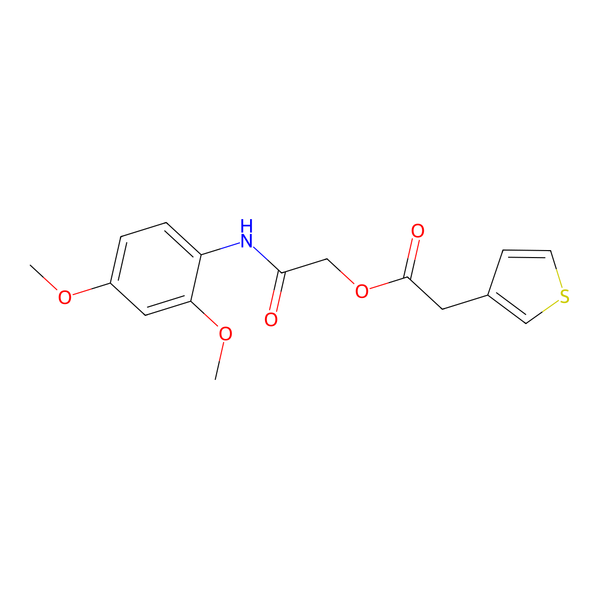[2-(2,4-Dimethoxyanilino)-2-oxoethyl] 2-thiophen-3-ylacetate molecular structure, CAS 721909-27-9