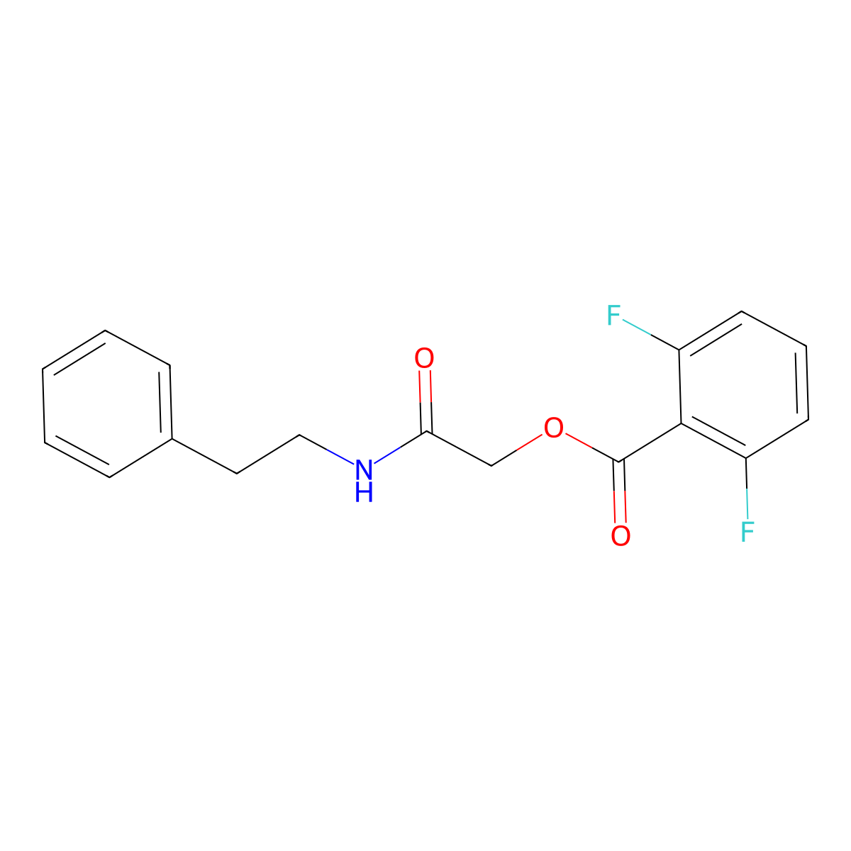 [(2-Phenylethyl)carbamoyl]methyl 2,6-difluorobenzoate molecular structure, CAS 721909-34-8
