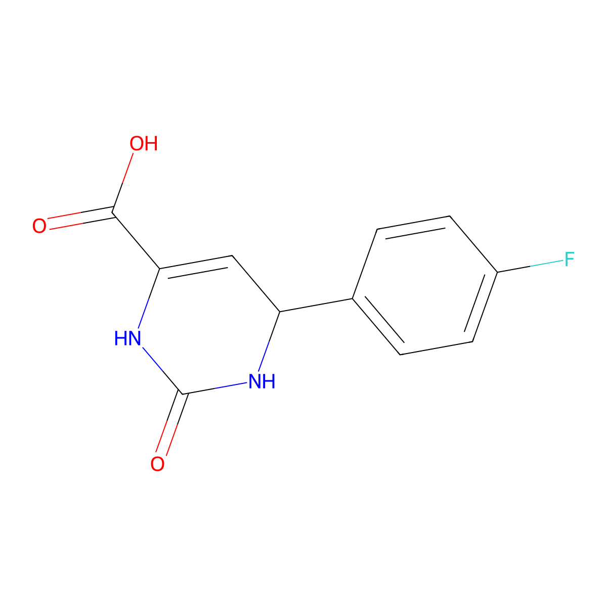 6-(4-Fluoro-phenyl)-2-oxo-1,2,3,6-tetrahydro-pyrimidine-4-carboxylic acid molecular structure, CAS 721915-55-5