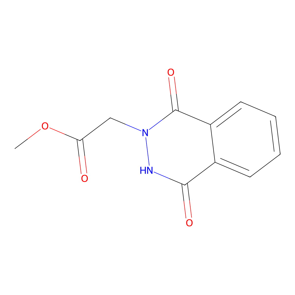 Methyl 2-(1,4-dioxo-1,2,3,4-tetrahydrophthalazin-2-yl)acetate molecular structure, CAS 721915-98-6